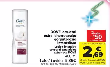 Dove -  laruazal estra lehorretarako gorputz lozion intenstibaba