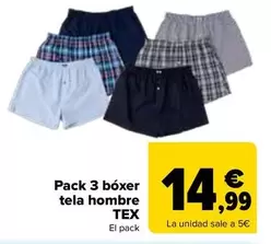 TEX - Pack 3 Boxer Tela Hombre