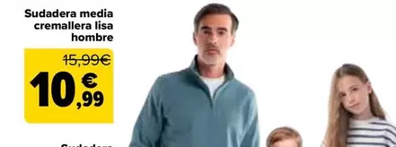 Sudadera Media Cremallera Lisa Hombre