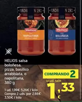 Helios - Salsa Bolonesa, Pizza, Basilico Arrabbiata, O Napolitana