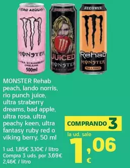 Monster - Rehab Peach, Lando Norris, Rio Punch Juice