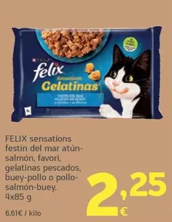 Felix - Sensations Festin Del Mar Atun-salmón, Favori, Gelatinas Pescados, Buey Pollo O Pollo-salmón-buey