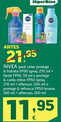 Nivea - Pack Solar Protege & Hidratante FPS50 Spray