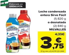 Milvalles - Leche Condensada Entera Facil O Desnatada