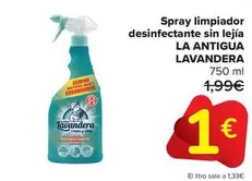 La Antigua Lavandera - Spray Limpiador Desinfectante Sin Lejía