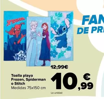 Toalla Playa Frozen, Spiderman O Stitch