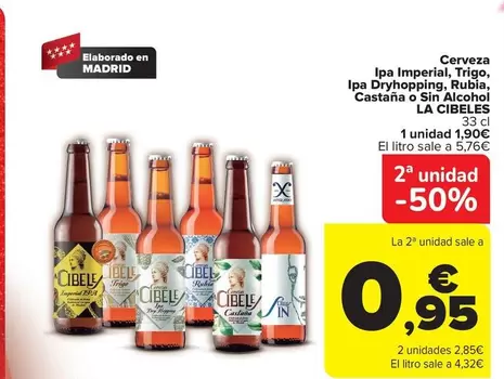 La Cibeles - Cerveza Ipa Imperial, Trigo, Ipa Dryhopping, Rubia, Castana O Sin Alcohol