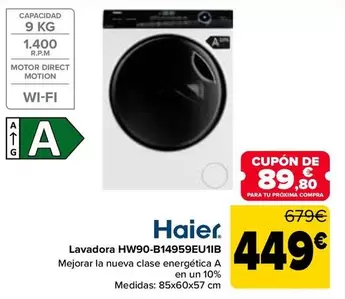 Haier - Lavadora HW90-B14959EU1IB