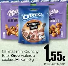 Milka - Galletas Mini Crunchy Bites Oreo, Wafers O Cookies
