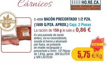 1800 - Bacón Precortado