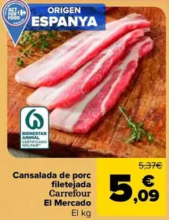 Carrefour El Mercado - Panceta De Cerdo Fileteada