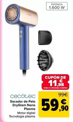 Cecotec - Secador De Pelo DryGlam Nano Plasma