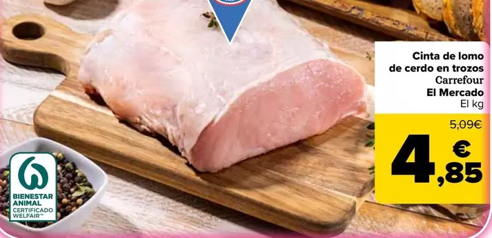 Carrefour El Mercado - Cinta De Lomo De Cerdo En Trozos 
