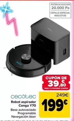 Cecotec - Robot Aspirador Conga Y70