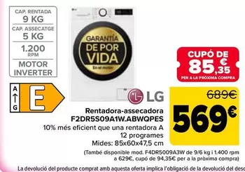 LG - Rentadora-assecadora F2DR5S09A1W.ABWQPES