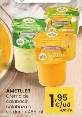 Ametller - Crema De Calabacin, Calabaza O Verduras, 485 Ml