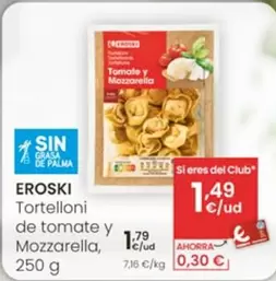 Eroski - Tortelloni De Tomate Y Mozzarella, 250 G