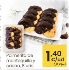 Palmerita De Mantequilla Y Cacao, 8 Uds