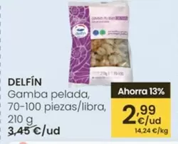 Delfín - Gamba Pelada, 70-100 Piezas/ Libra, 210 G