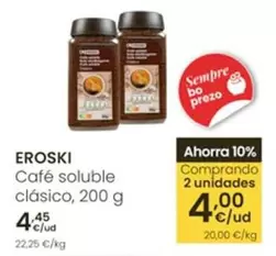 Eroski - Cafe Soluble Clasico, 200 G