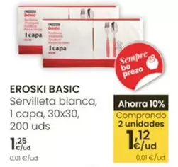 Eroski Basic - Servilleta Blanca