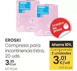 Eroski - Compresa Para Incontinencia Extra, 20 Uds