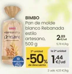 Bimbo - Pan De Molde Blanco Rebanada Estilo Artesano