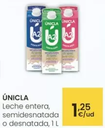 Únicla - Leche Entera, Semidesnatada O Desnatada