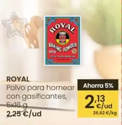 Royal - Polvo Para Hornear Con Gasificantes, 5 X 16 G
