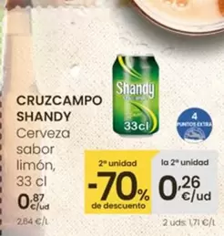 Cruzcampo - Shandy Cerveza Sabor Limon, 33 Cl