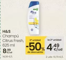 H&s - Champú Citrus Fresh, 625 Ml