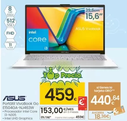 Asus - Portatl Vivobook Go E1504GA-NJ463W