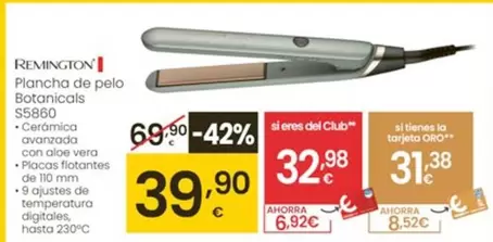 Remington - Plancha De Pelo Botanicals S5860