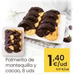 Palmerita De Mantequilla Y Cacao, 8 Uds