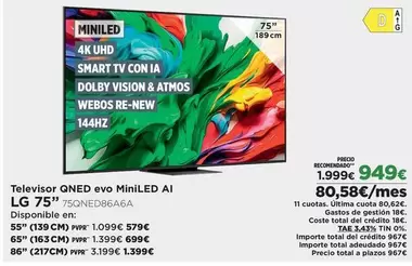 LG - Televisor Qned Evo Miniled Ai