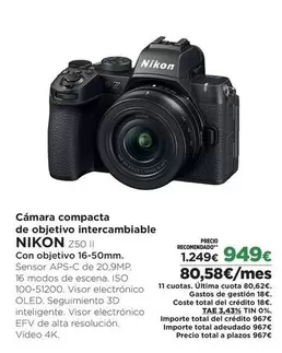 Nikon - Cámara Compacta De Objetivo Intercambiable