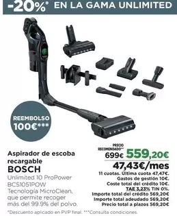 Bosch - Aspirador De Escoba Recargable