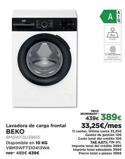 Beko - Lavadora De Carga Frontal