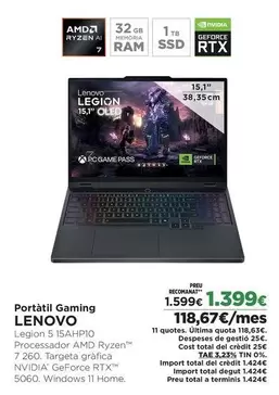 Nvidia - Lenovo Portátil Gaming