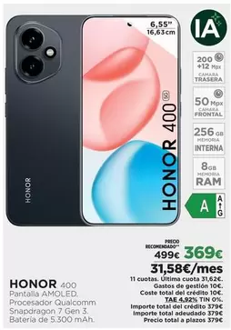 Honor - Panal Amoled
