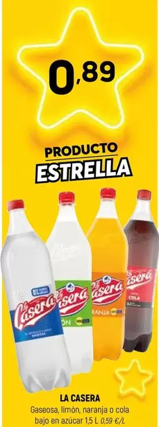 La Casera - Gaseosa, Limon, Naranja O Cola Bajo En Azucar