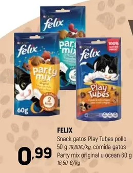 Felix - Snack Gatos Play Tubes Pollo