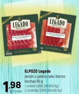 Elpozo - Legado Jamon O Paleta Cebo Iberico Lonchas