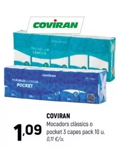 coviran - Mocadors Classics O Pocket 3 Capes Pack 10 U.