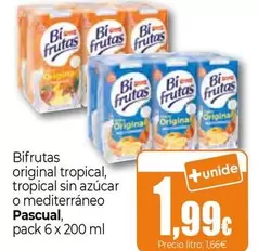 Pascual - Bifrutas Original Tropical Sin Azucar O Mediterraneo