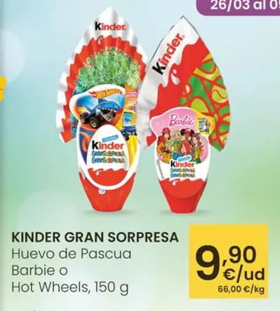 Kinder - Gran Sorpresa Huevo De Pascua Barbie O Hot Wheels