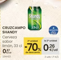 Cruzcampo - Shandy Cerveza Sabor Limón