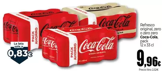 Coca-Cola - Refresco Original, Zero O Zero Zero