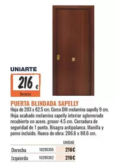 uniarte - Puerta Blindada Sapely