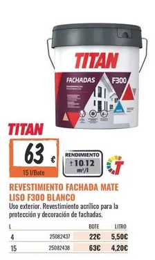 Titan - Revestimiento Fachada Mate Liso F500 Blanco
